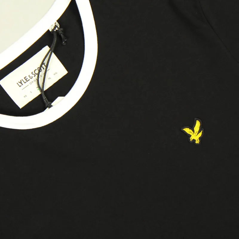 Lyle and Scott Ringer T-Shirt - Jet Black/White-1